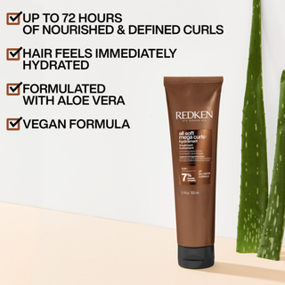 redken all soft mega curls hydramelt leave in conditioner 150ml hydrating treatment for curly and coily hair helps reactivate curls define coils improve detangling and provide long lasting moisture and manageability