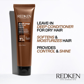 redken all soft mega curls hydramelt leave in conditioner 150ml hydrating treatment for curly and coily hair helps reactivate curls define coils improve detangling and provide long lasting moisture and manageability