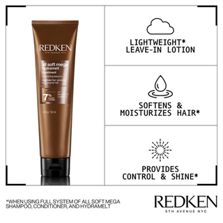 redken all soft mega curls hydramelt leave in conditioner 150ml hydrating treatment for curly and coily hair helps reactivate curls define coils improve detangling and provide long lasting moisture and manageability