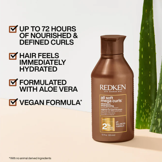 redken all soft mega curls hydrating conditioner 300ml moisturizing conditioner for curly and coily hair helps nourish define hydrate and reduce frizz while improving softness shine and manageability
