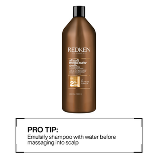 redken all soft mega curls shampoo 1000ml hydrating shampoo for curly and coily hair sulfate free silicone free formula helps nourish define and moisturize dry curls while improving softness and shine