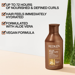 redken all soft mega curls shampoo 300ml hydrating shampoo for curly and coily hair sulfate free silicone free formula helps nourish define and moisturize dry curls while improving softness and shine