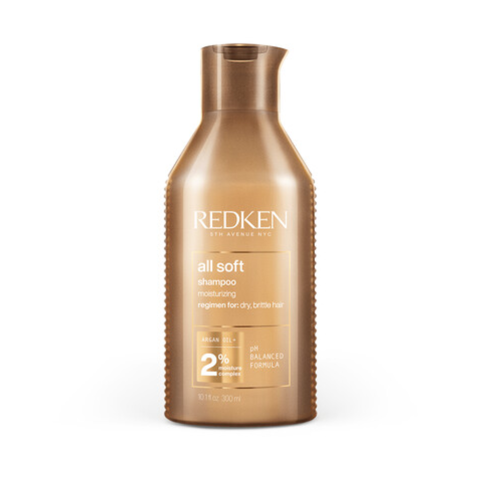 redken all soft moisturising shampoo 300ml hydrating shampoo for dry brittle hair with argan oil gently cleanses replenishes moisture softens hair and enhances shine for healthier looking hair
