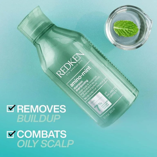 redken amino mint scalp shampoo 300ml clarifying scalp care shampoo with mint helps remove buildup excess oil and impurities while refreshing balancing and cleansing hair and scalp for a healthier feel