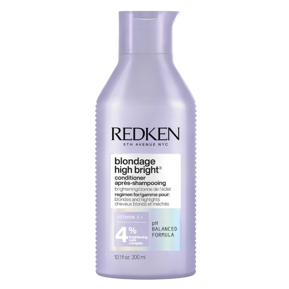 redken blondage high bright conditioner 300ml brightening conditioner for blonde and highlighted hair with vitamin c helps restore shine remove dullness and maintain salon fresh blonde tones between appointments