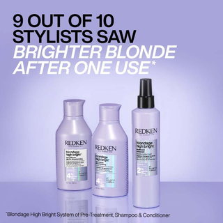 redken blondage high bright shampoo 300ml brightening shampoo for blonde and highlighted hair with vitamin c helps remove buildup restore shine and maintain brighter salon fresh blonde tones between appointments