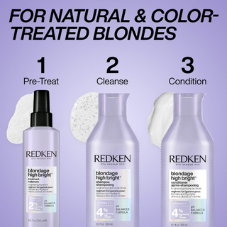 redken blondage high bright shampoo 300ml brightening shampoo for blonde and highlighted hair with vitamin c helps remove buildup restore shine and maintain brighter salon fresh blonde tones between appointments