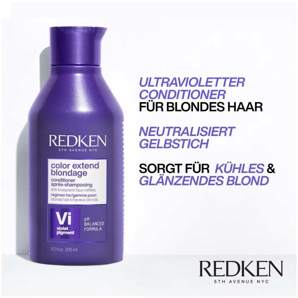 redken color extend blondage conditioner 300ml purple toning conditioner for blonde and highlighted hair helps neutralize brassiness moisturize strands and strengthen hair with citric acid and violet pigments