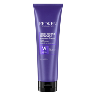 redken color extend blondage express anti brass mask 250ml purple toning hair mask for blonde and highlighted hair helps neutralize yellow tones reduce brassiness strengthen hair and provide deep conditioning in 5 minutes
