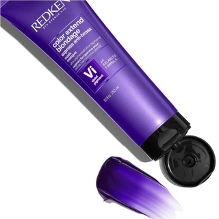 redken color extend blondage express anti brass mask 250ml purple toning hair mask for blonde and highlighted hair helps neutralize yellow tones reduce brassiness strengthen hair and provide deep conditioning in 5 minutes