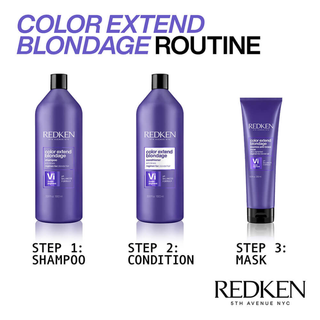 redken color extend blondage shampoo 1000ml purple toning shampoo for blonde and highlighted hair helps neutralize brassiness brighten blonde tones and strengthen hair with ultra violet pigments and triple acid protein complex