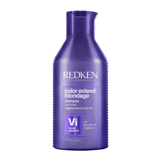 redken color extend blondage shampoo 300ml purple toning shampoo for blonde and highlighted hair helps neutralize brassiness strengthen hair and maintain cooler brighter blonde tones with violet pigments and citric acid