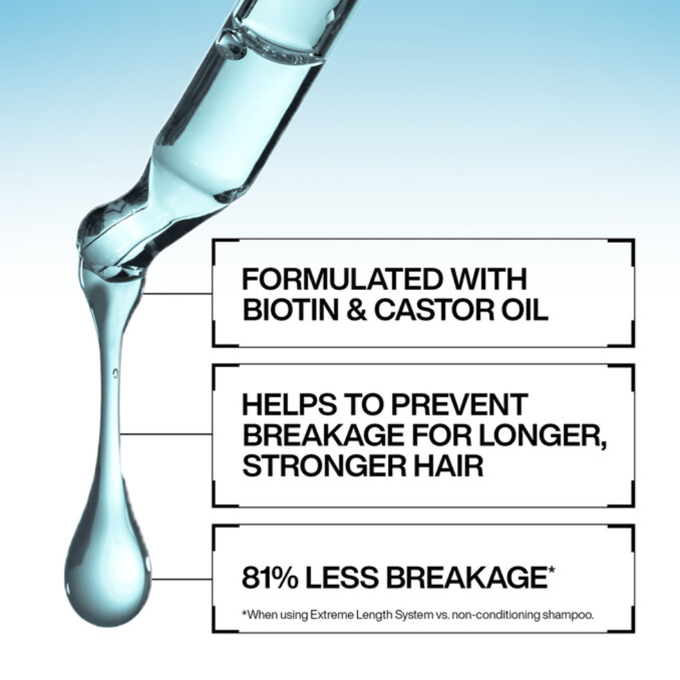redken extreme length triple action treatment 250ml strengthening hair mask with biotin niacinamide and castor oil helps reduce split ends nourish scalp strengthen hair and support longer healthier looking hair in 5 minutes