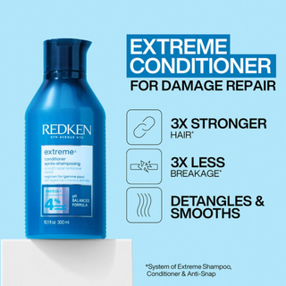 redken extreme strength repair conditioner 300ml fortifying conditioner for damaged hair helps strengthen strands reduce breakage improve detangling restore shine and support healthier more resilient hair