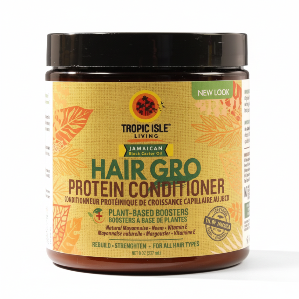 tropic isle hair gro protein conditioner 8oz for hair strengthening repair moisture balance and damage restoration care treatment