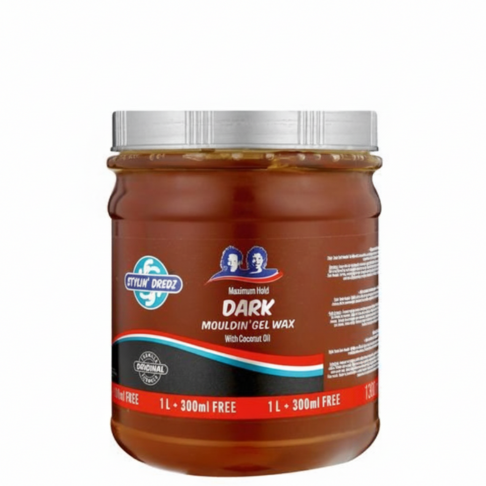 stylin dredz dark mouldin gel wax 1l coconut oil maximum hold hair styling gel wax locs twists