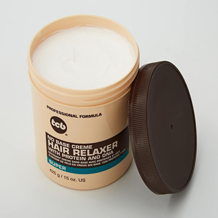tcb hair relaxer with protein and dna 425g strengthening straightening hair treatment for smooth and silky results