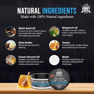 uncle jimmy beard gro balm 2oz beard skin moisturizer conditioner growth balm softens coarse beard hair