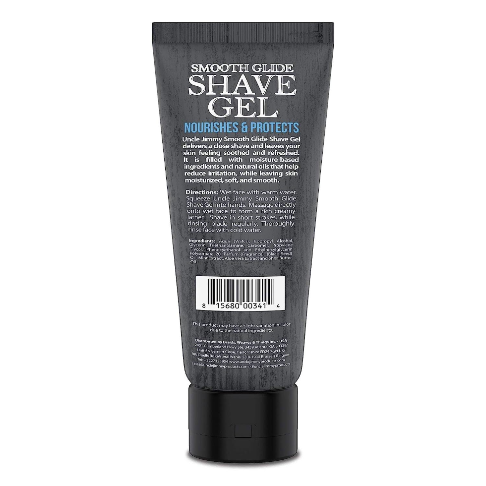 uncle jimmy smooth glide shave gel 8oz clear beard shaving gel precision smooth shave anti irritation