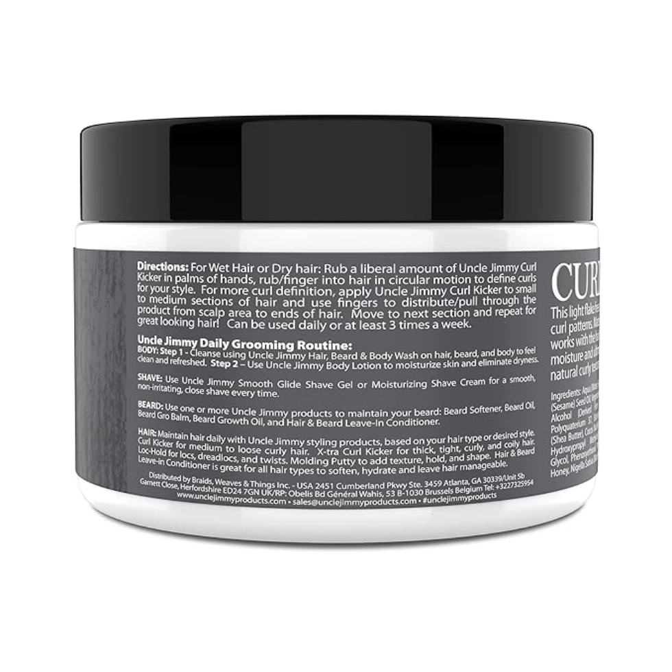 uncle jimmy x-tra curl kicker curl cream thick curly coily hair moisture definition anti frizz