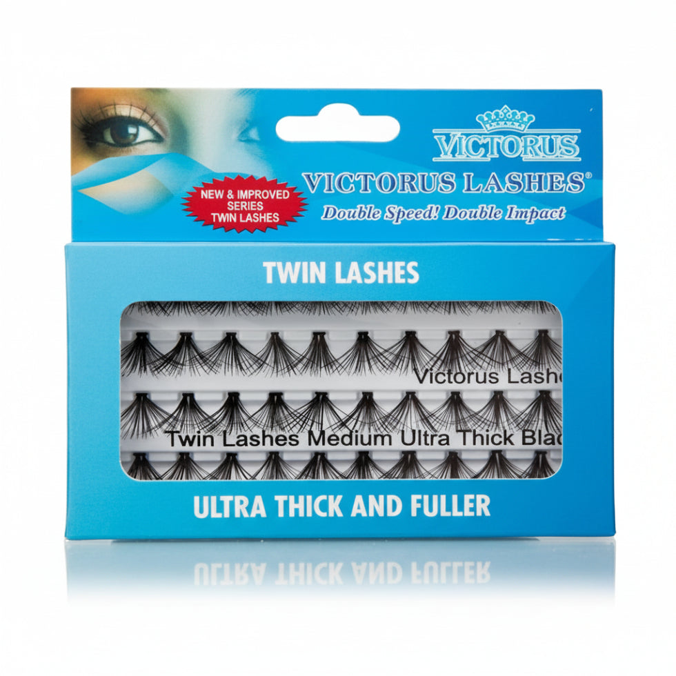 victorus twin lashes long ultra thick black mascara volumizing lengthening smudge proof lash makeup for bold dramatic false lash effect eyes
