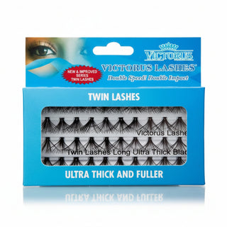 victorus twin lashes long ultra thick black mascara volumizing lengthening smudge proof lash makeup for bold dramatic false lash effect eyes