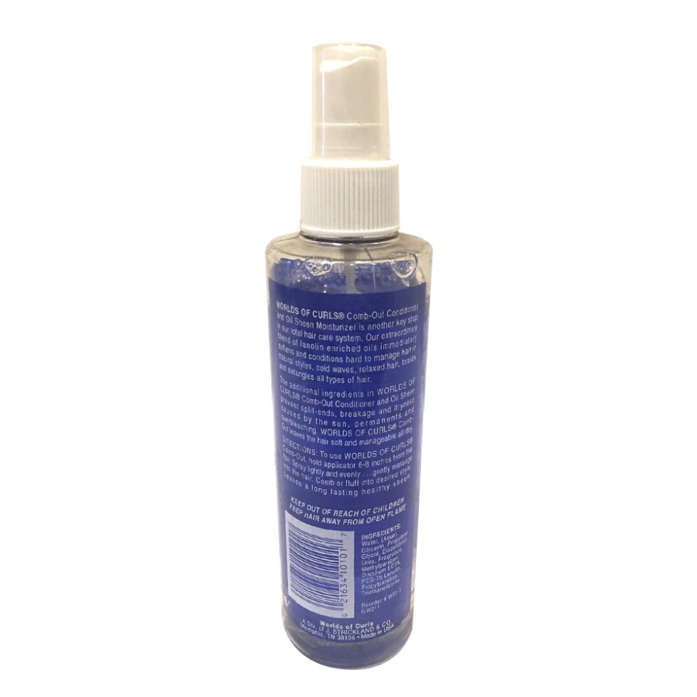 worlds of curls moisturizing oil sheen spray 237ml hydrate shine detangle smooth hair