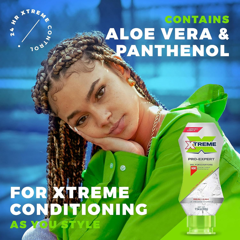 xtreme pro expert clear hair gel 500g alcohol free strong hold clean finish no flakes